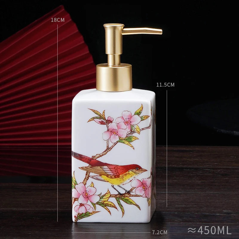 450ml ceramic soap dispenser hand sanitizer bottle press bottle hotel shower gel bottle laundry detergent dispensing