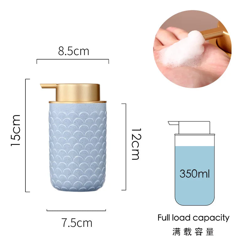 Luxury Body Wash Soap Bottle Ceramic Model Liquid Foam Dispenser Room Bathroom Color Dispensing Bottle Mousse Foam Pressing