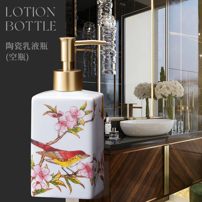 450ml ceramic soap dispenser hand sanitizer bottle press bottle hotel shower gel bottle laundry detergent dispensing