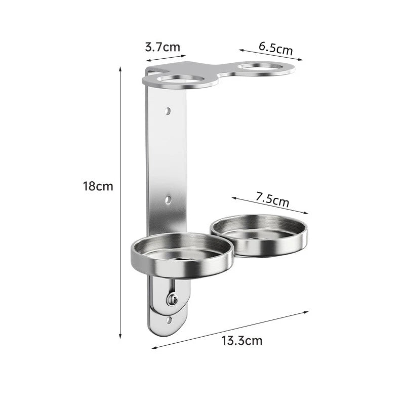 Wall Mounted Stainless Steel Bathroom Soap Dispenser Bottle Holder Hanger Gel Shampoo Storage Rack Bathroom Organizer