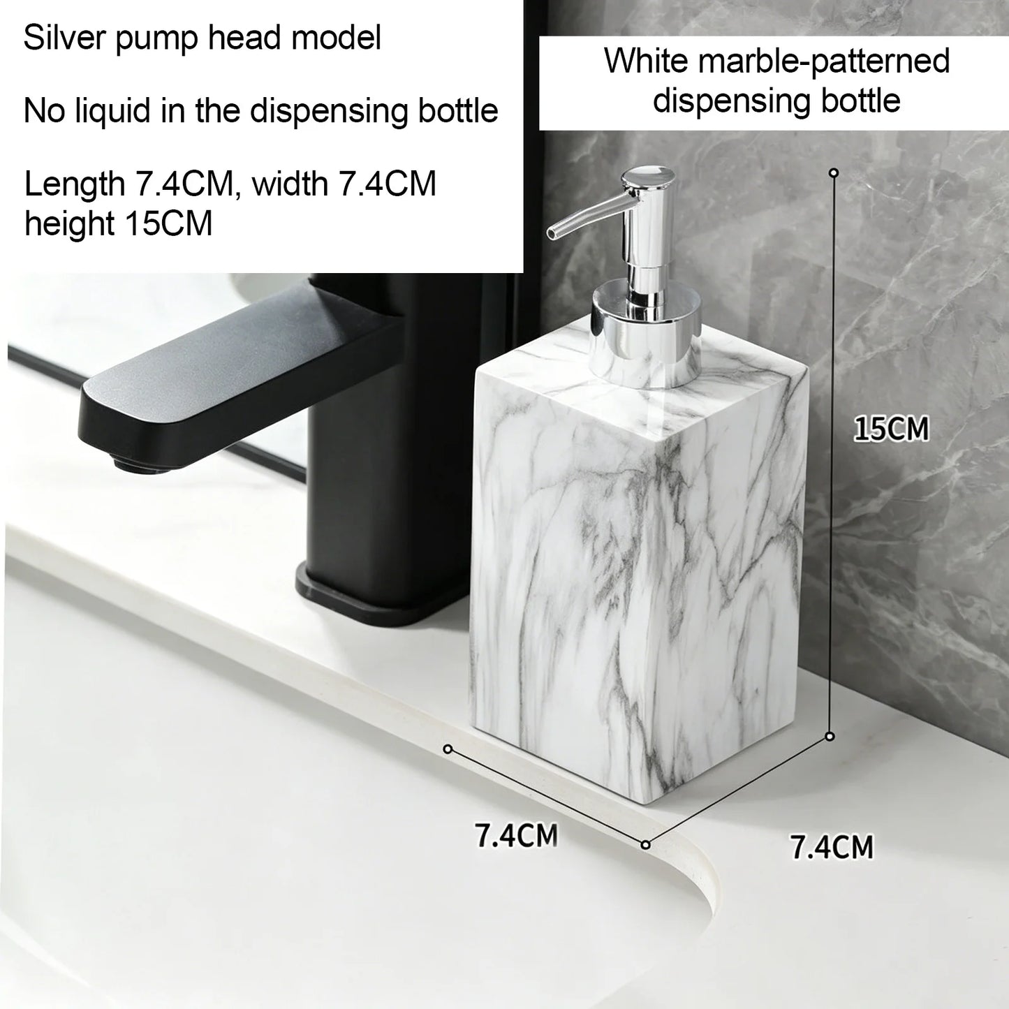 Marble Texture Soap Dispenser, Resin Liquid Hand Soap Dispenser for Kitchen Countertop, Bathroom, Laundry Room